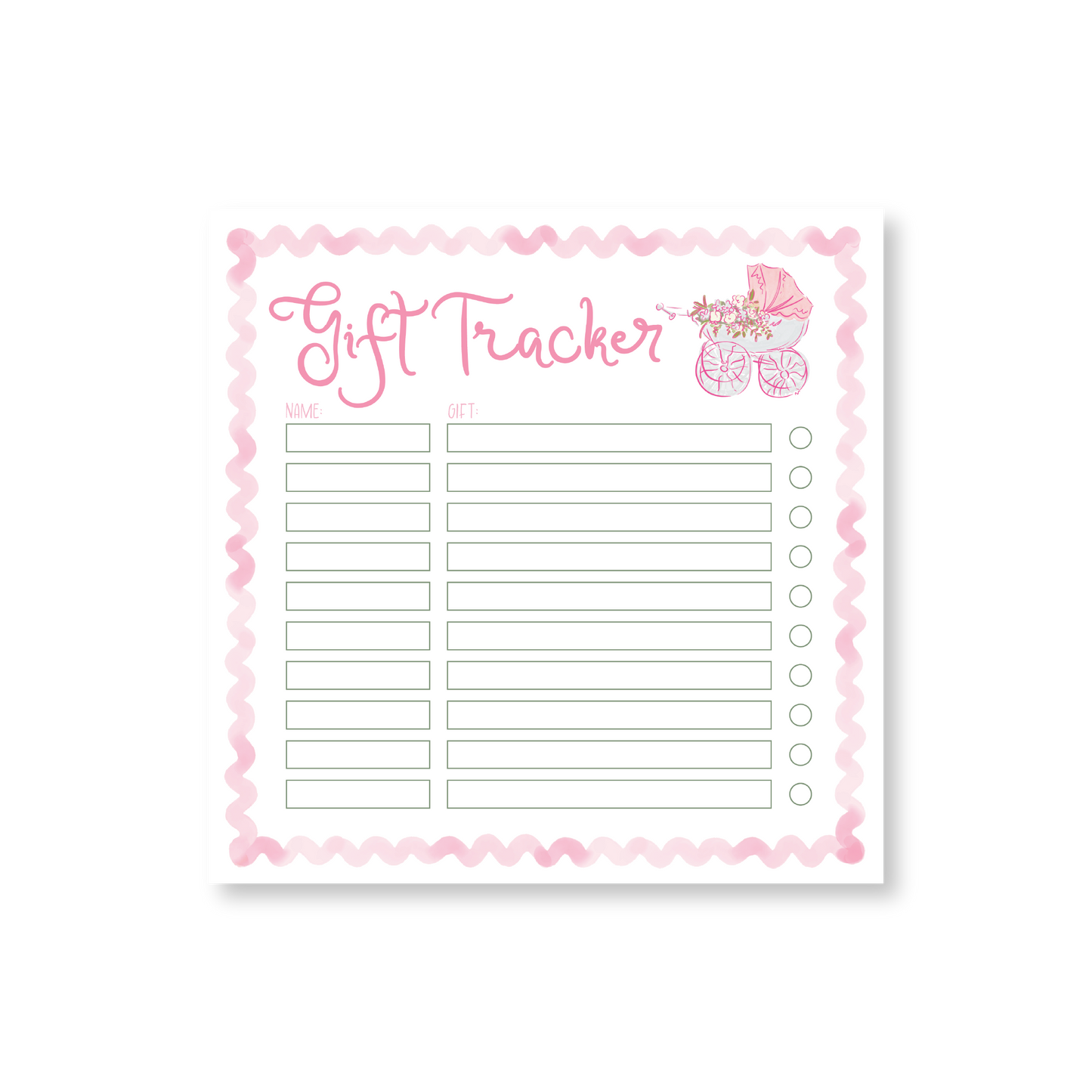 Gift Tracker Baby Girl 8" Notepad