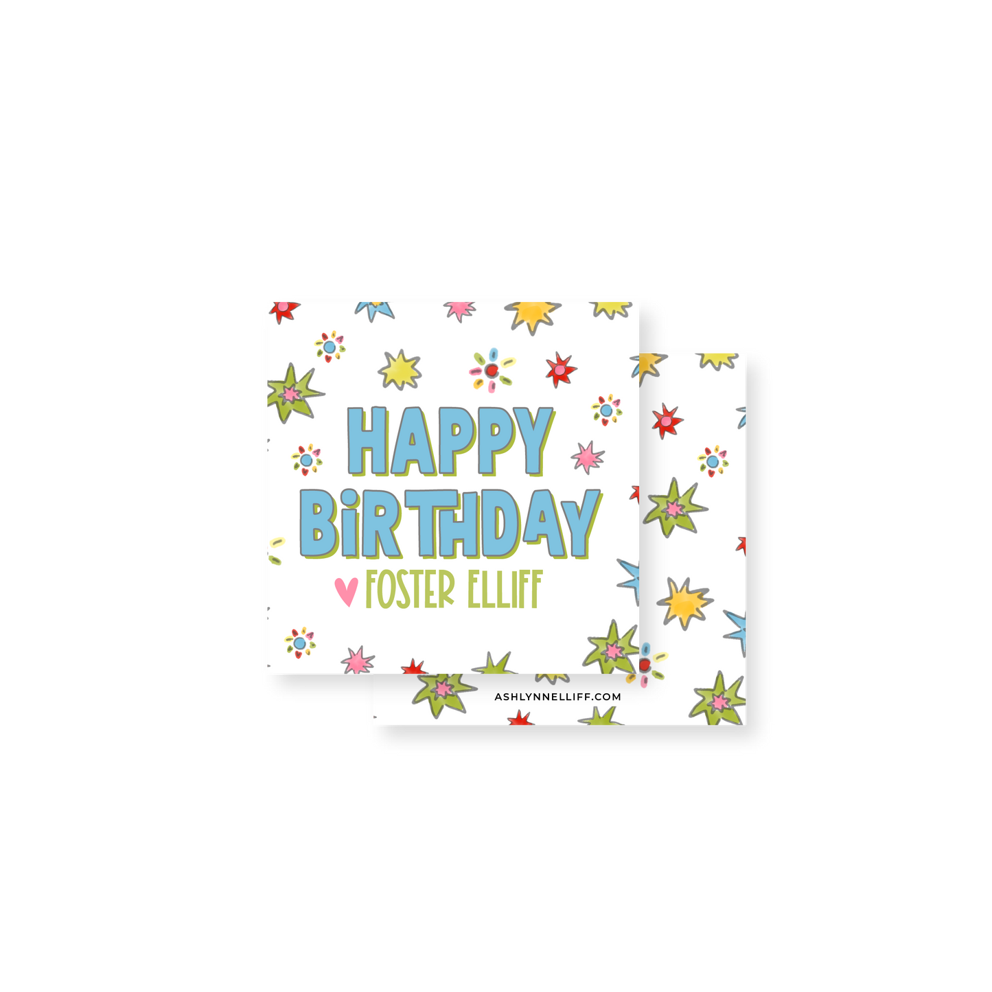 Happy Birthday Stars Gift Tag