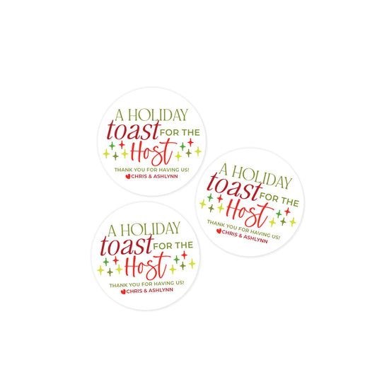 Holiday Toast to the Host Stickers