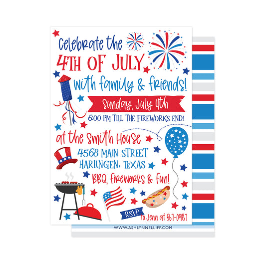 4th of July BBQ Invitation