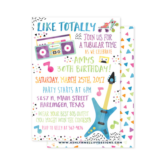 1980s Party Invitation