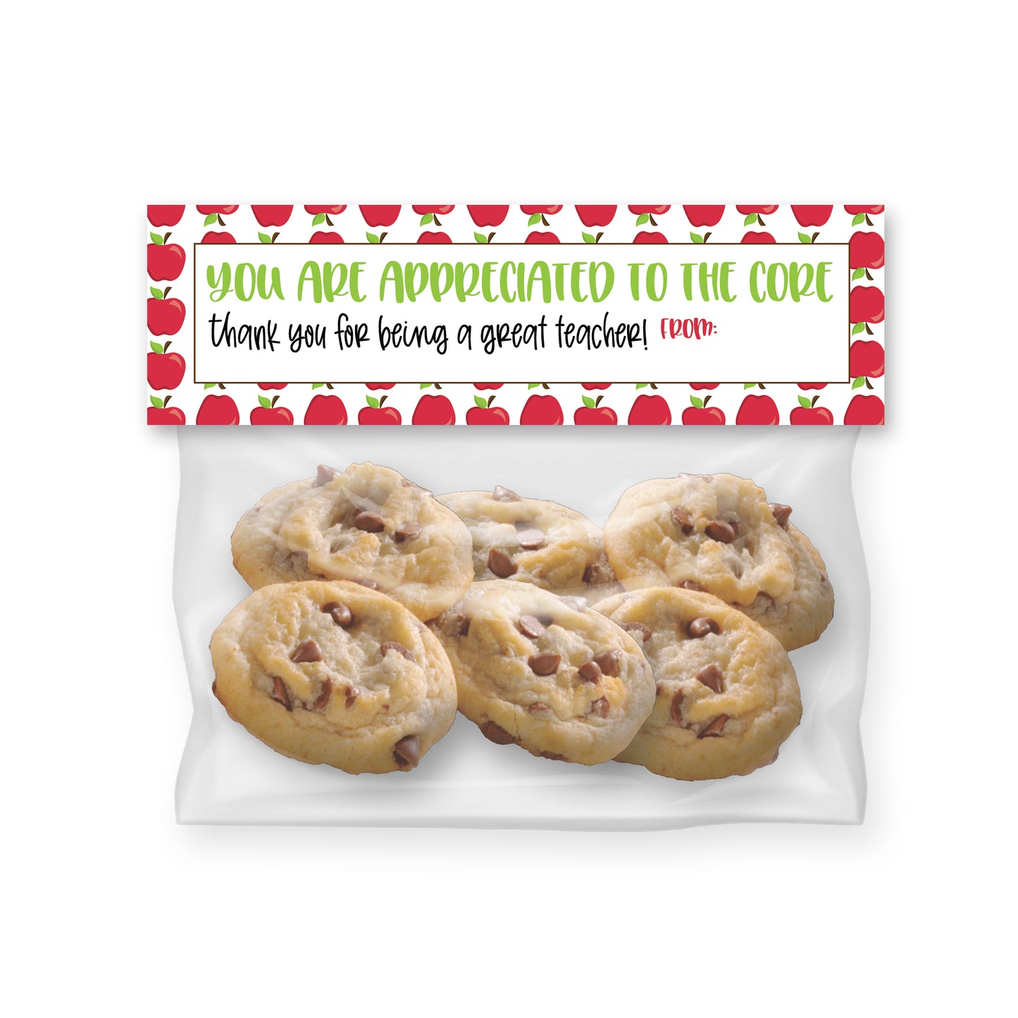 Printable (Instant Download) Apple Teacher Appreciation Goodie Bag Toppers