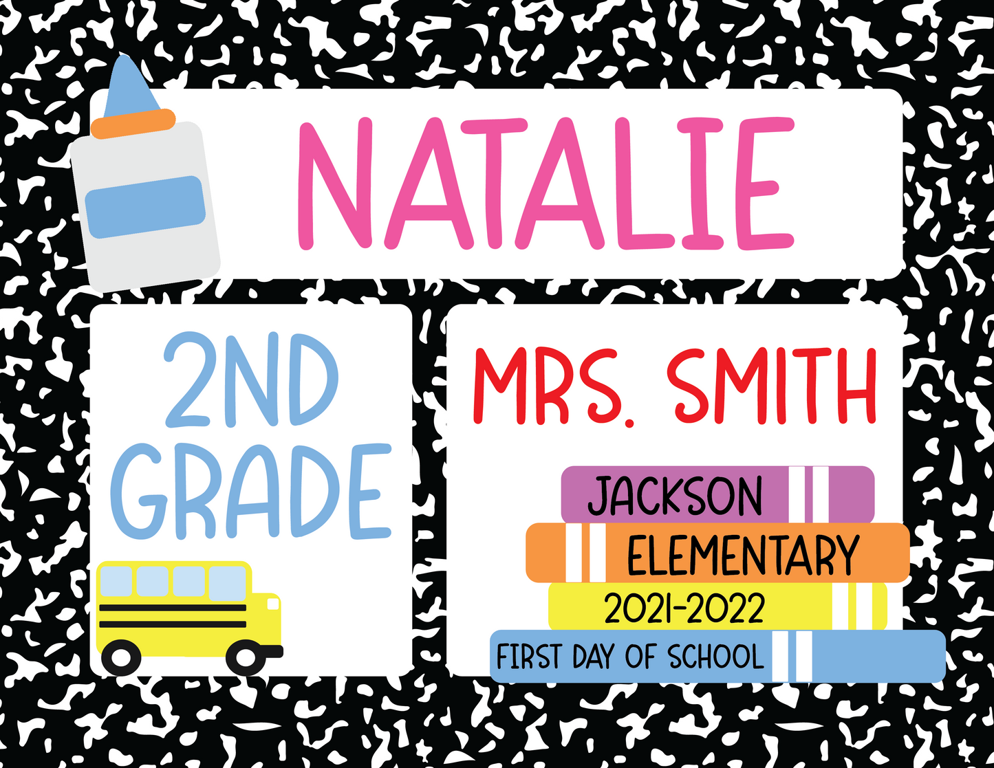 Editable | Instant Download: Back to School Sign (Composition)