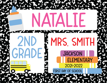 Editable | Instant Download: Back to School Sign (Composition)