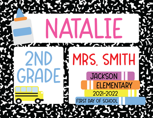 Editable | Instant Download: Back to School Sign (Composition)