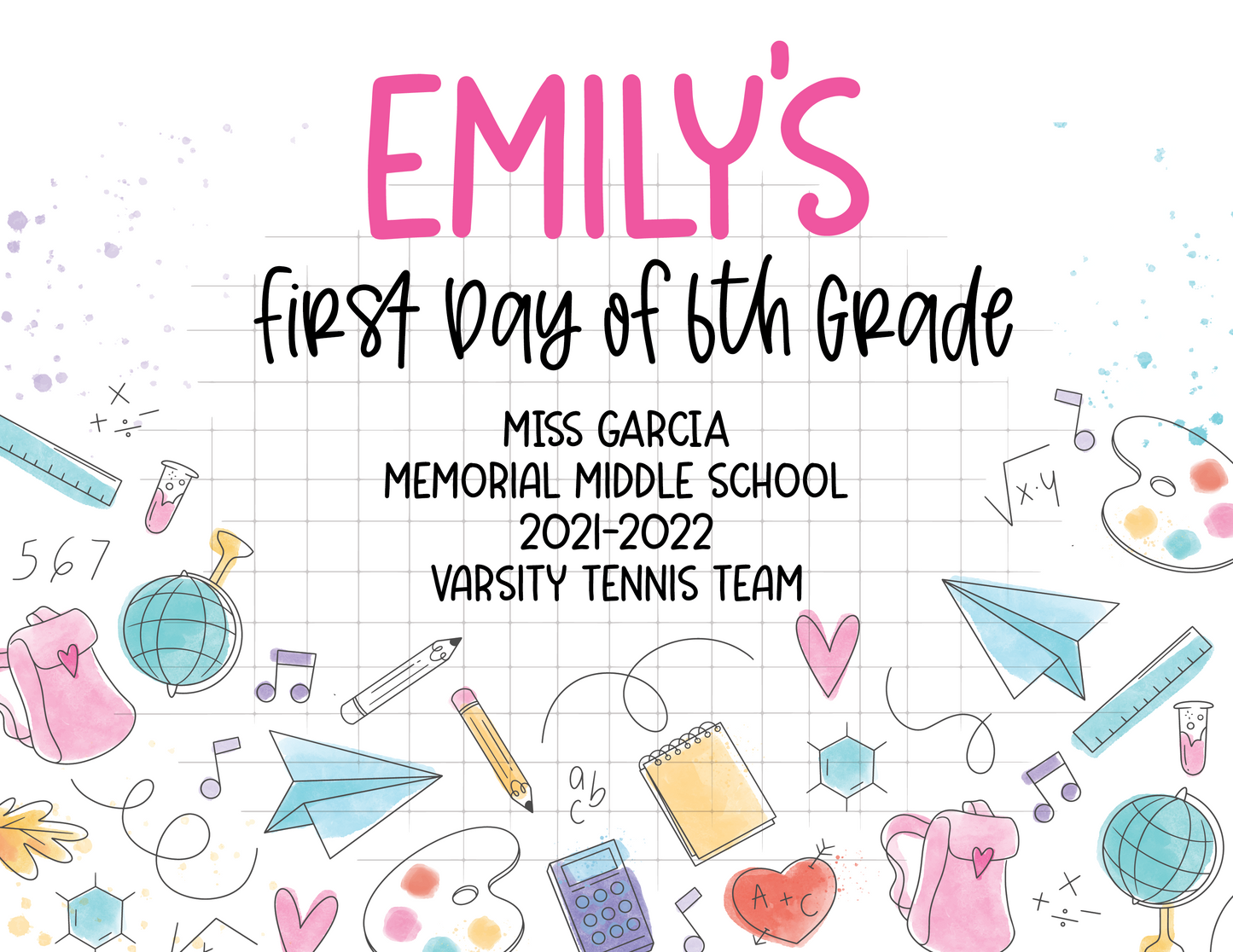 Editable | Instant Download: Back to School Sign (Graph)