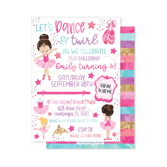 Ballerina Party Invitation