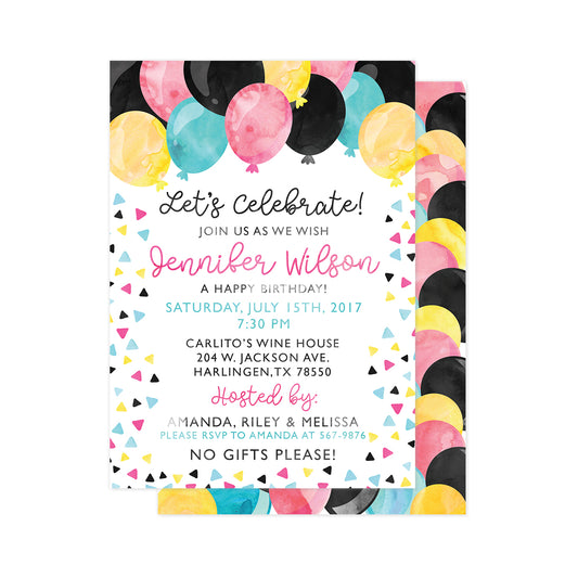 Balloons & Confetti Party Invitation