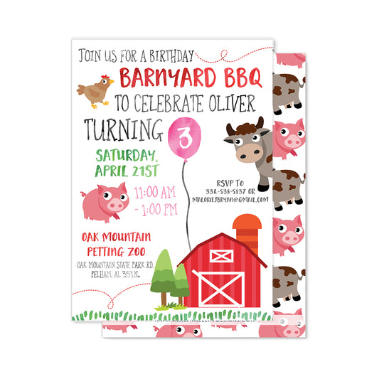 Barnyard BBQ Party Invitation