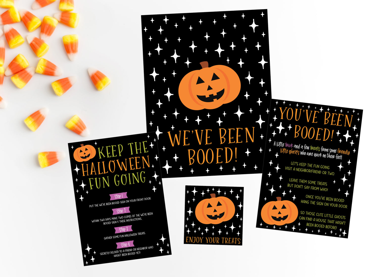 Printable: You've Been Booed! Black Pumpkin Set