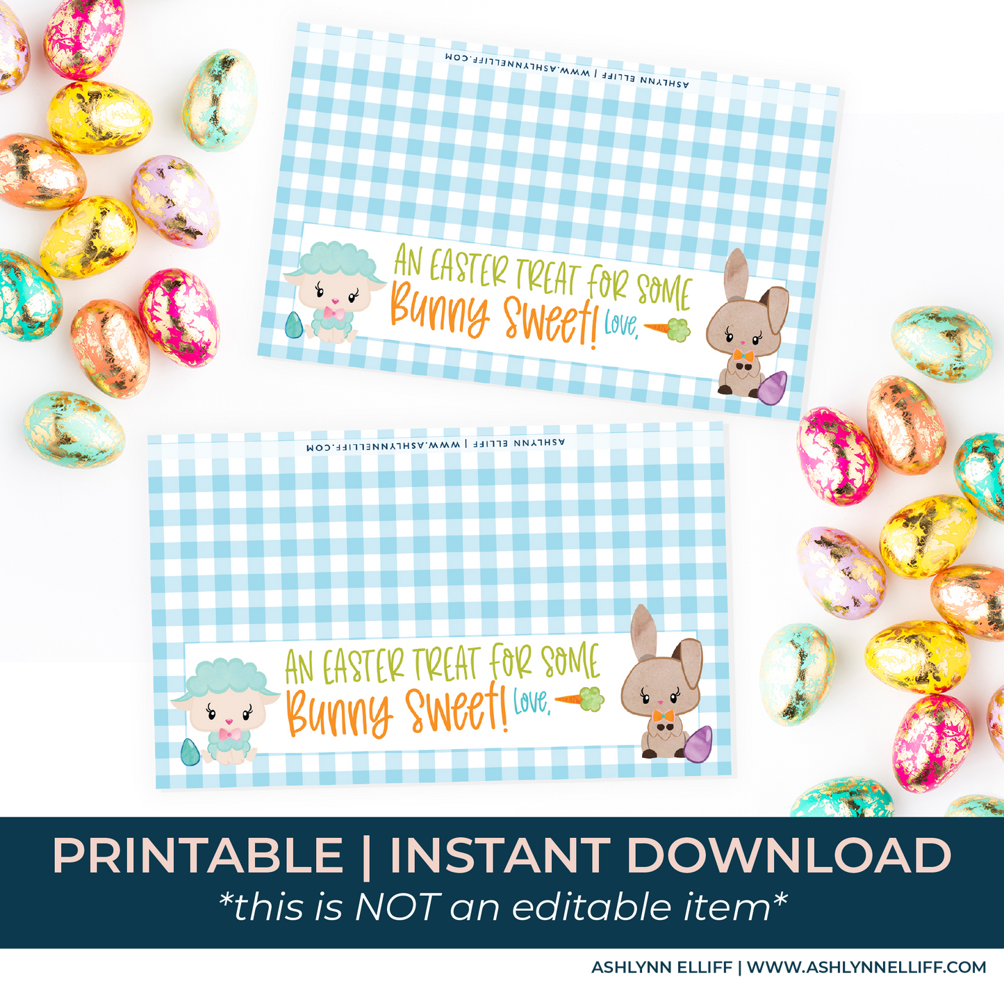 Printable (Instant Download) Blue From Some Bunny Sweet Goodie Bag Toppers