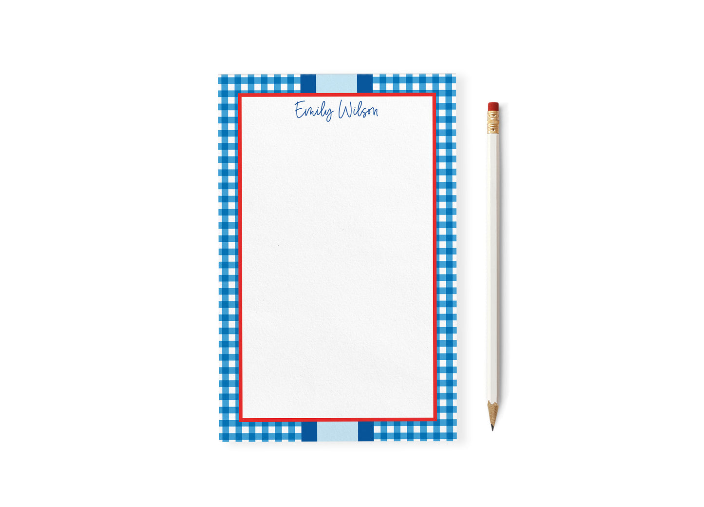 Blue Gingham Notepad