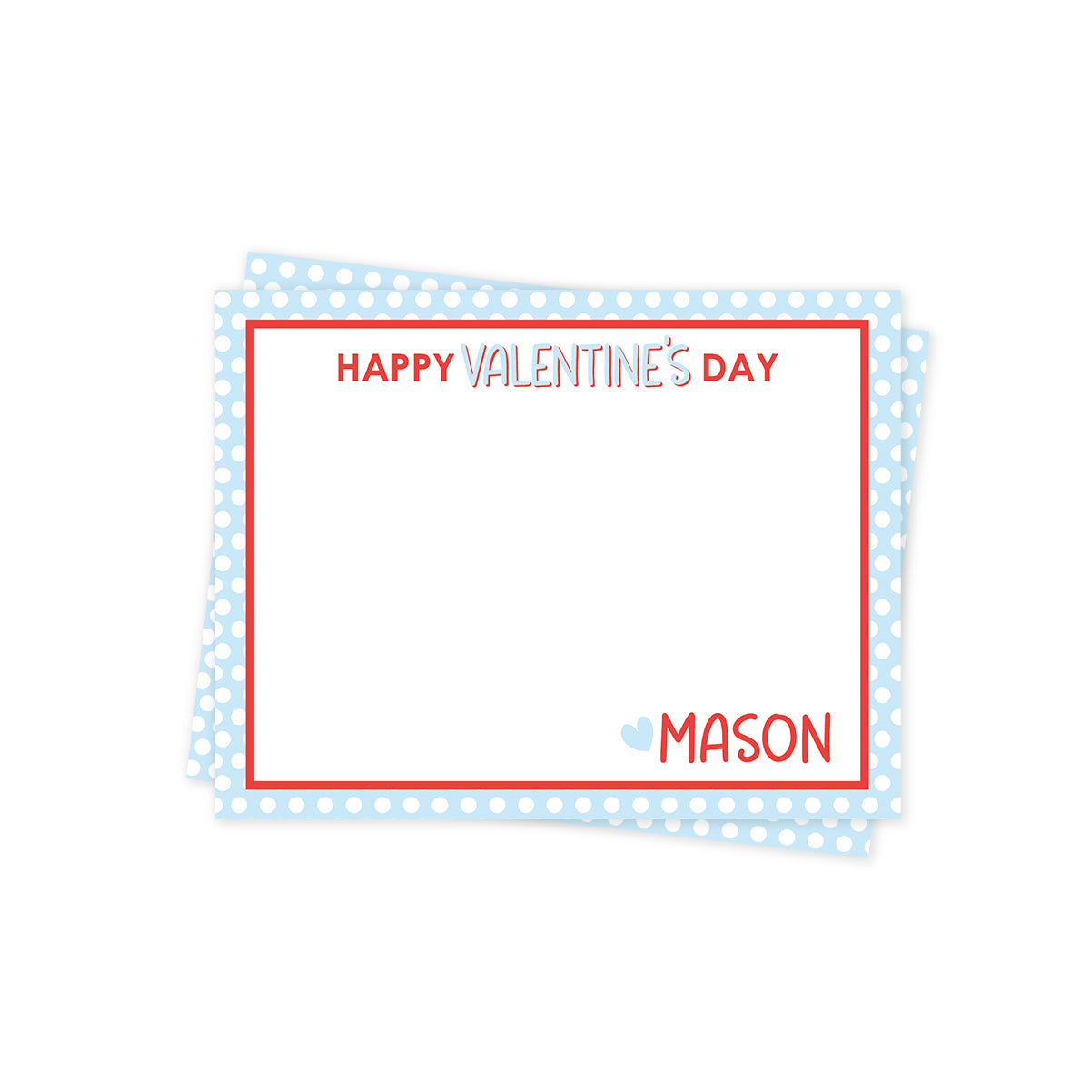 Blue Polka Dot Valentines Day Stationery