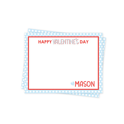 Blue Polka Dot Valentines Day Stationery