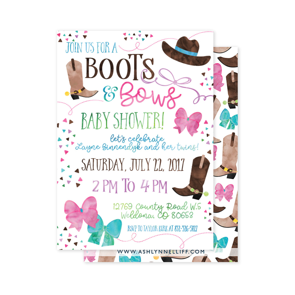 Boots & Bows Party Invitation