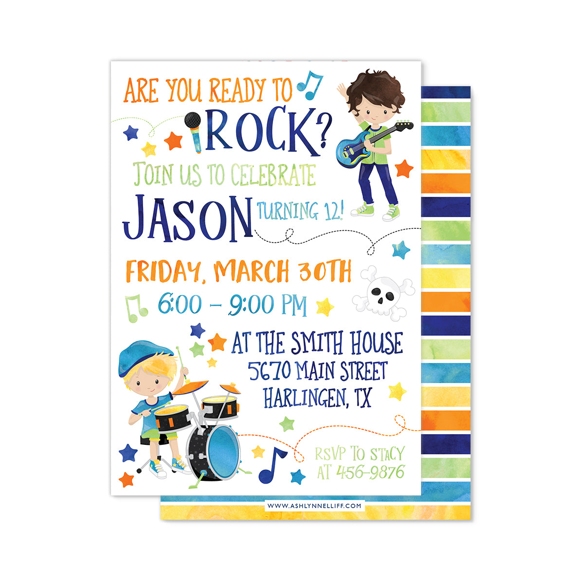 Boy Band Party Invitation