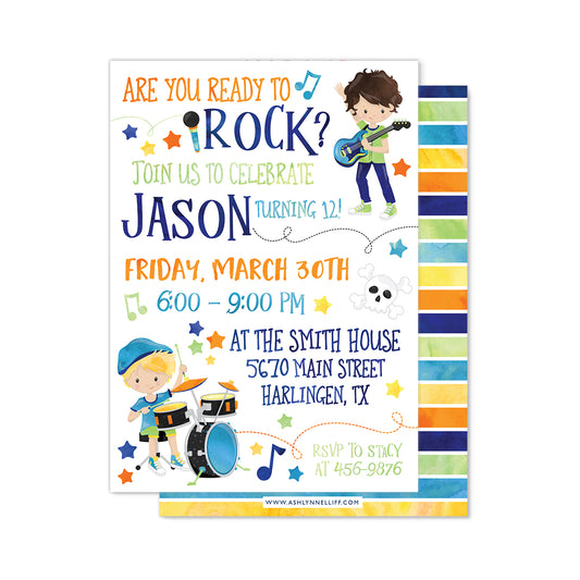 Boy Band Party Invitation
