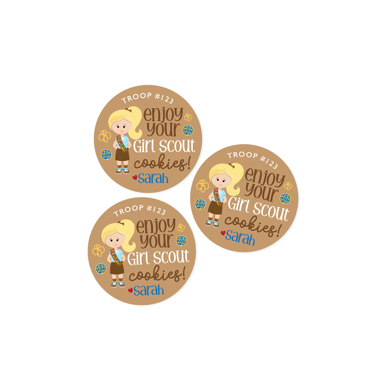 Girl Scout Cookie (Brownies) Stickers