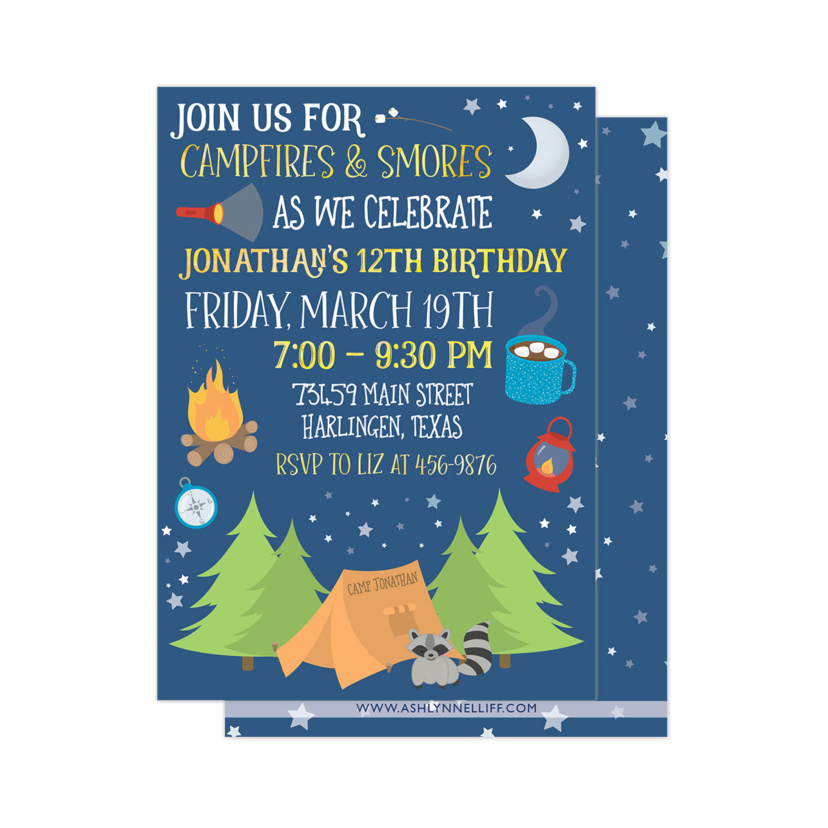 Campfires & S'mores Party Invitation