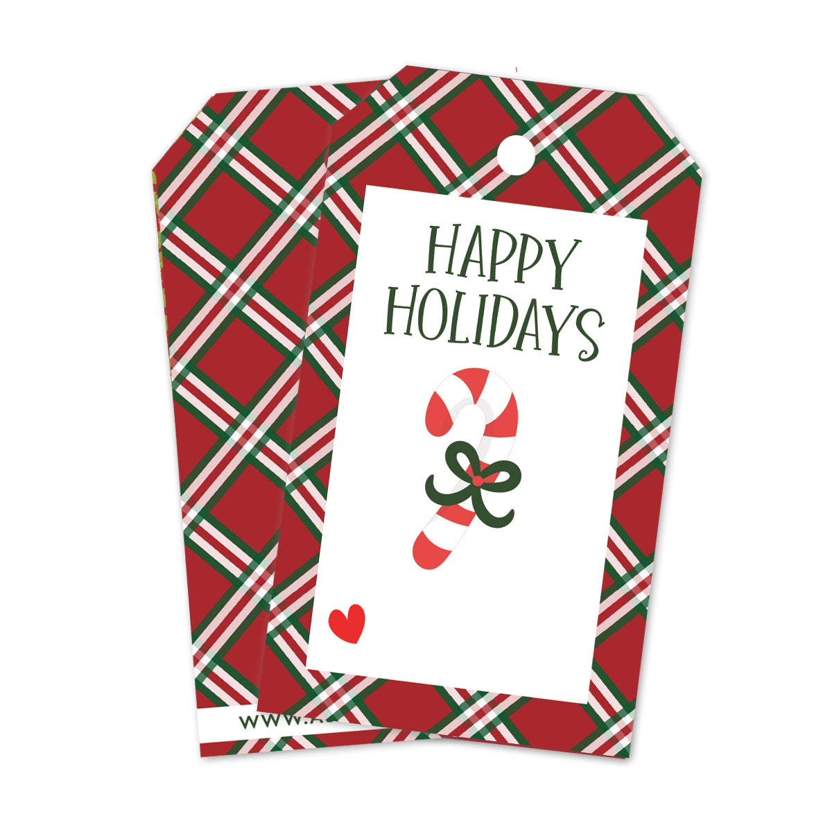 Candy Cane Plaid Gift Tags