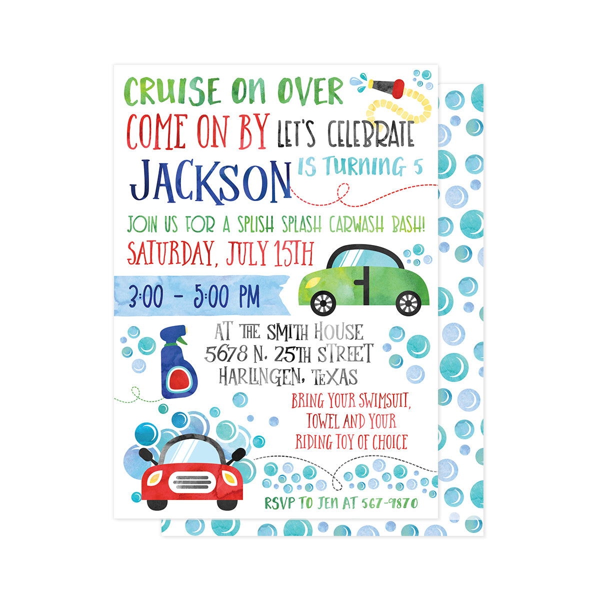 Carwash Party Invitation