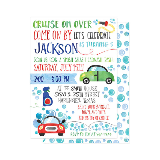 Carwash Party Invitation