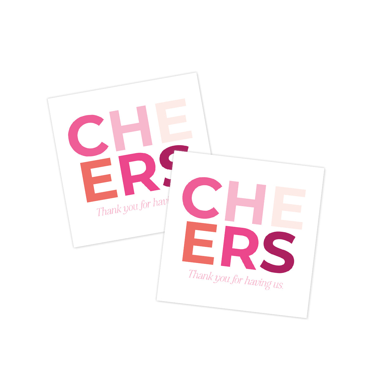 Cheers Pink Gift Tag