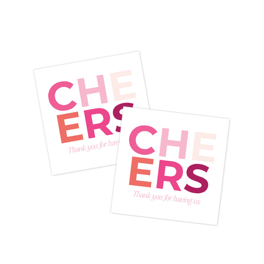 Cheers Pink Gift Tag