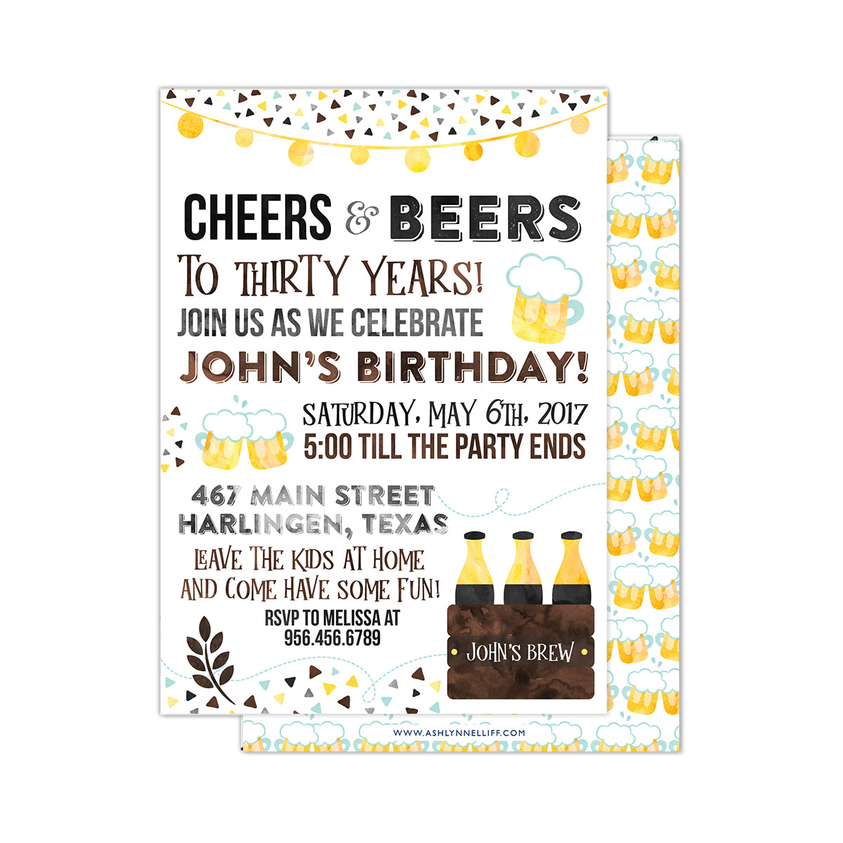 Cheers & Beers Party Invitation