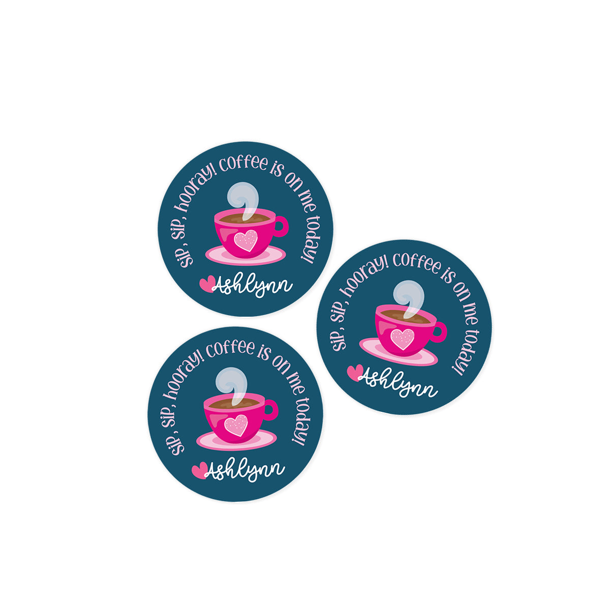 Sip, Sip, Hooray! Coffee Cup Stickers