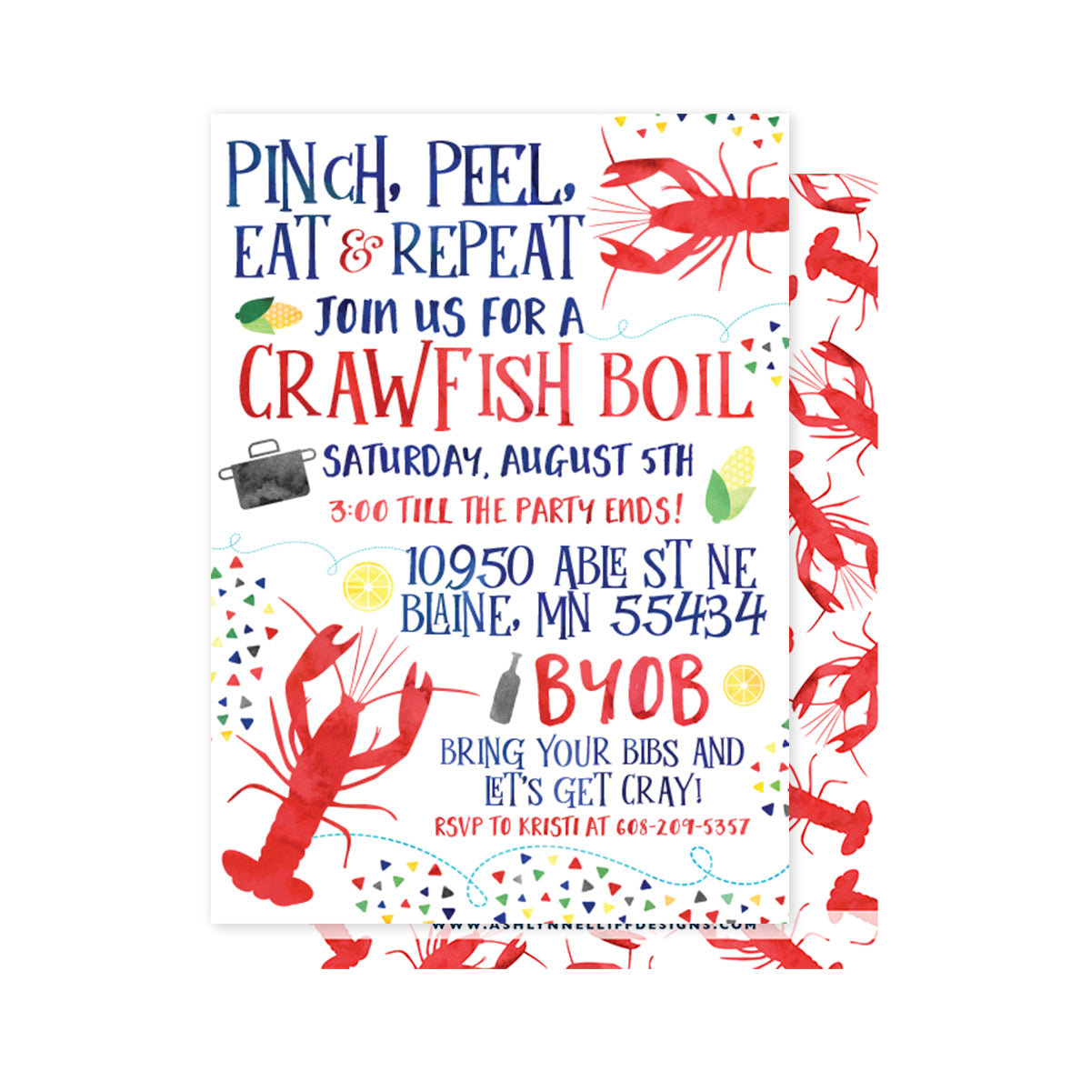 Crawfish Boil Party Invitation