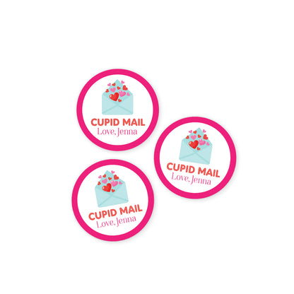 Cupid Mail Valentines Day Stickers