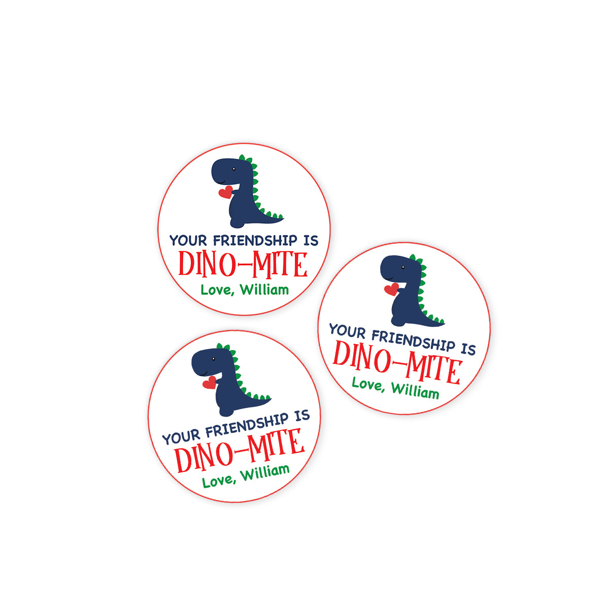 Dino-Mite Valentines Day Stickers
