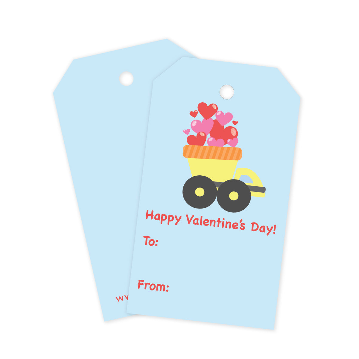 Dump Truck Valentine Gift Tags