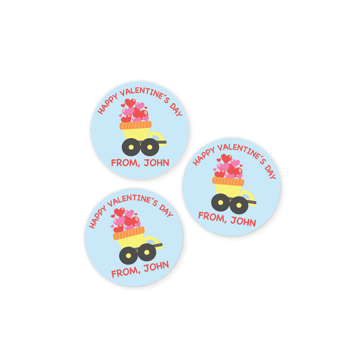 Dump Truck Valentines Day Stickers