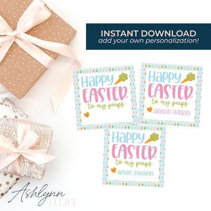 Printable (Instant Download) Happy Easter Raindrops Gift Tags