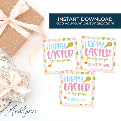Printable (Instant Download) Happy Easter Eggs Gift Tags