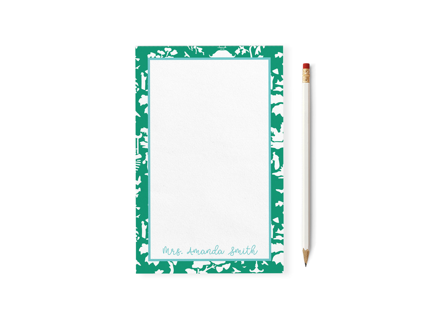 Emerald Toile Notepad