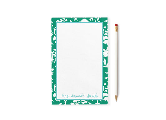 Emerald Toile Notepad