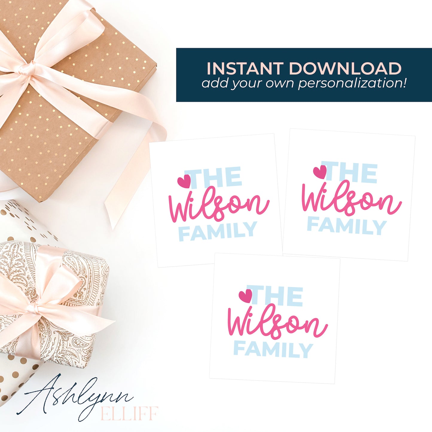 Printable (Instant Download) Everyday Family Gift Tags
