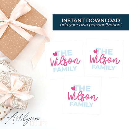 Printable (Instant Download) Everyday Family Gift Tags