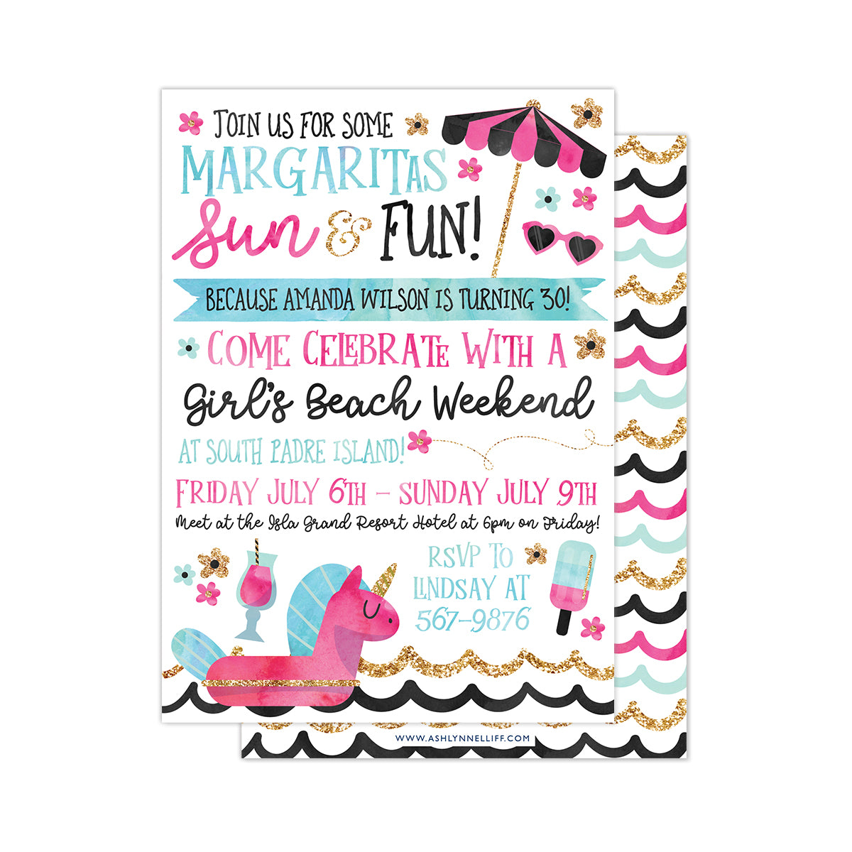 Fancy Beach Party Invitation
