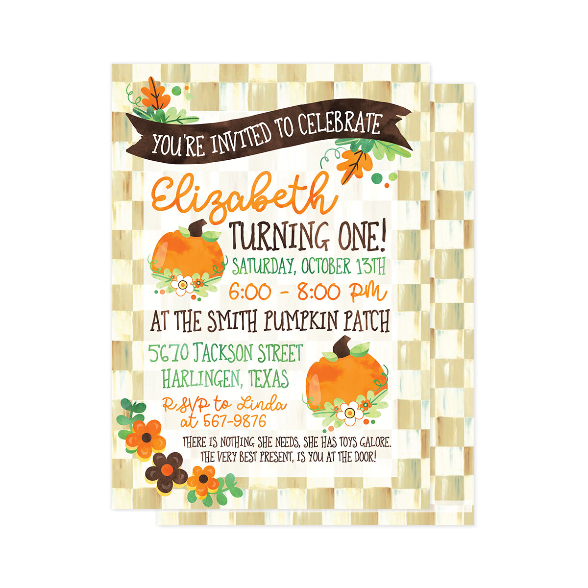 Fancy Fall Pumpkin Party Invitation