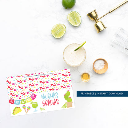 Printable (Instant Download) Muchas Gracias Fiesta Goodie Bag Toppers