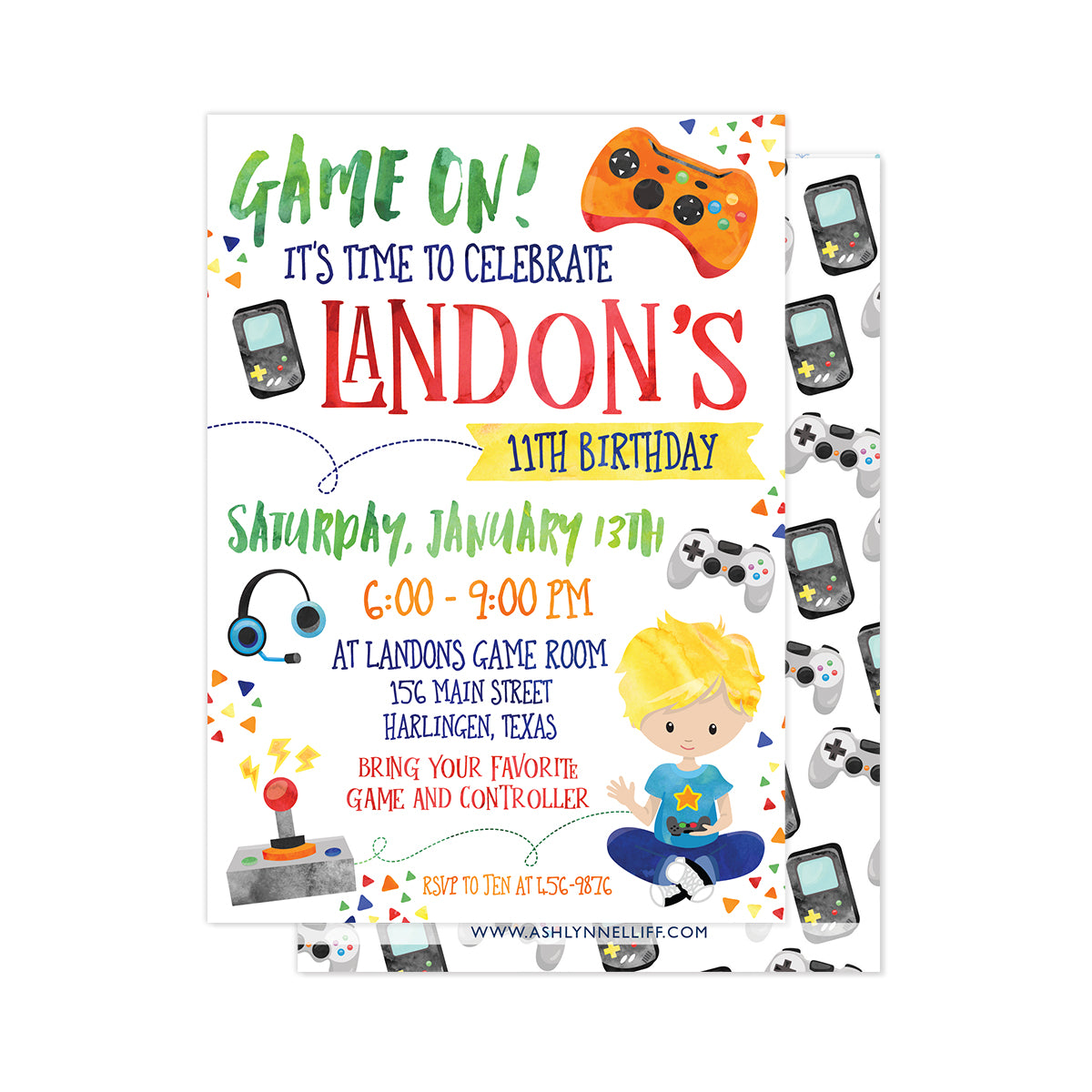 Gamer Party Invitation