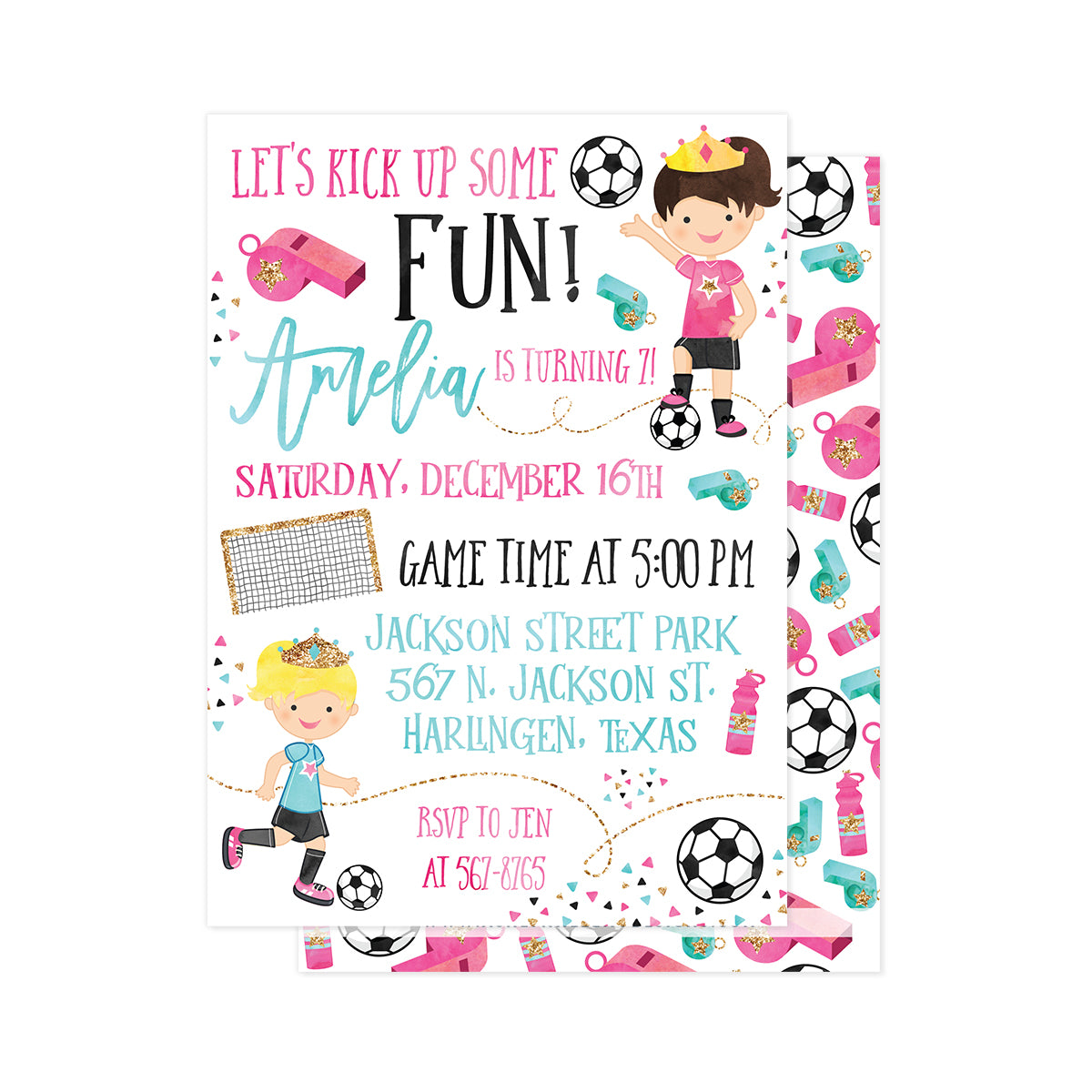Girl Soccer Party Invitation