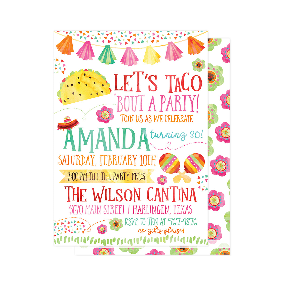 Girly Fiesta Invitation