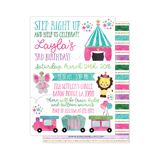 Glam Circus Party Invitation