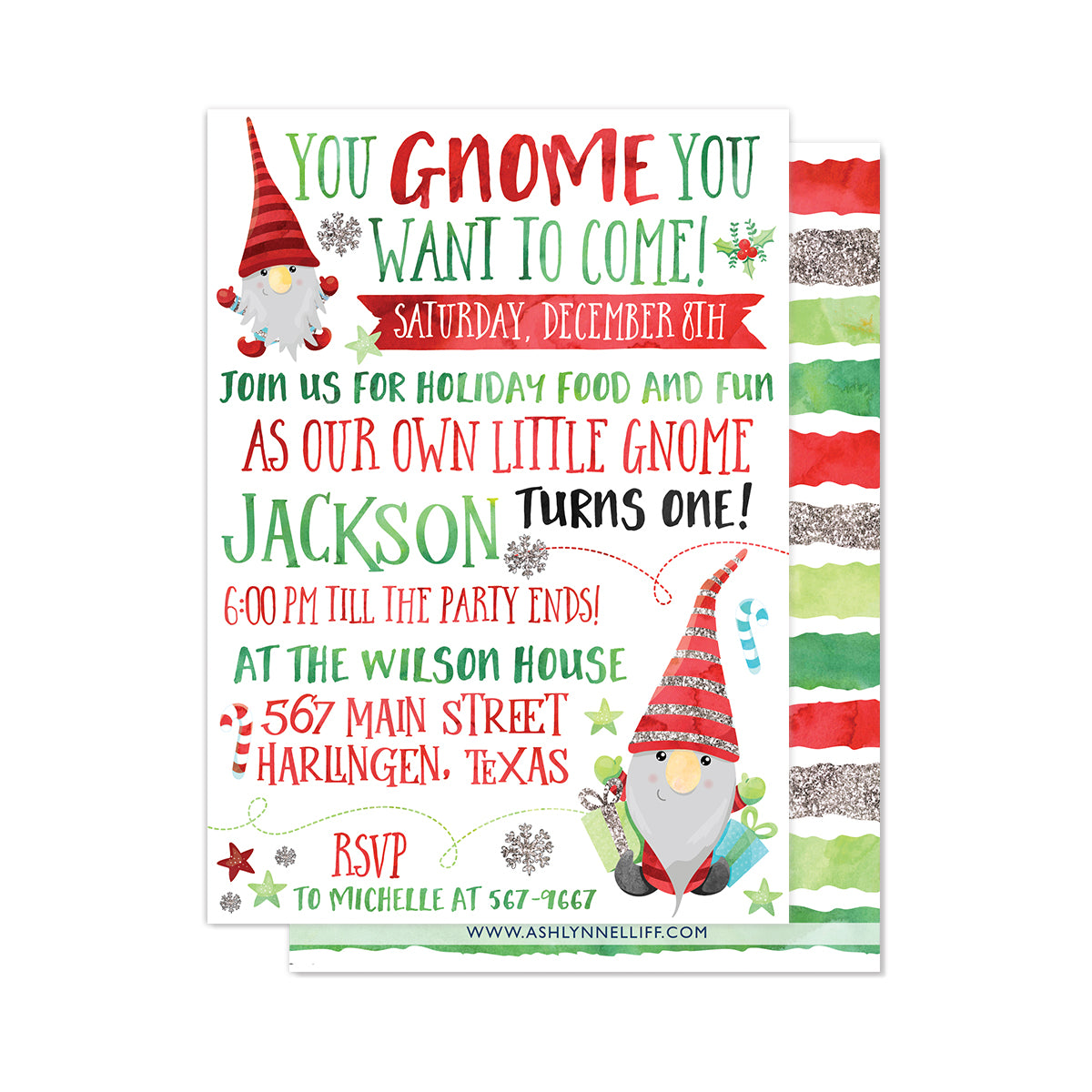 Holiday Gnome Party Invitation