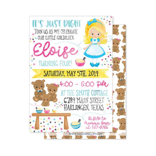 Goldilocks Party Invitation
